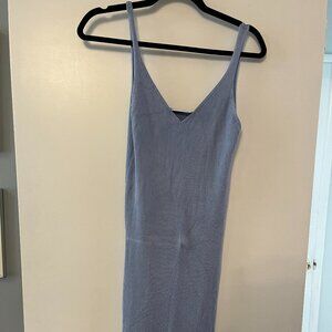 Weekday mini ribbed knit dress in light blue -- size M